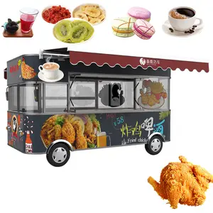 2024快速电动食品卡车不锈钢餐车出售欧洲热狗食品自动售货车，具有ce认证
