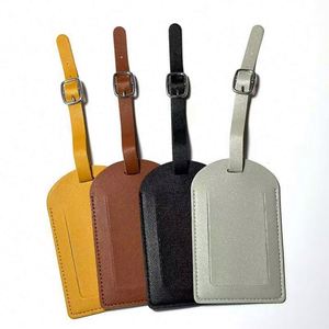 Custom Durable PU Leather Luggage <b>Tags</b> Customized Color Customer Logo Privacy Protection Geometric Pattern for Airport Suitcases - Product Image 1