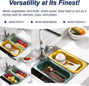 Colador Extensible para Fregadero, Cesta Coladora Ajustable Sobre el Fregadero, Cesta Escurridora Plegable - Product Image 3