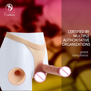 Hochwertige männliche tragbare hohle Dildo hose Erwachsene Produkte Weiches Silikon material Penis vergrößerung Sexspielzeug hohle Dildo hose - Product Image 2