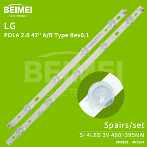 TV LCD LED bandes de rétroéclairage <span class=keywords><strong>LG</strong></span> Innotek POLA 2.0 42 ''A/B Type Rev0.1 2012.12.25 pour <span class=keywords><strong>LG</strong></span> 42 pouces 5 + 4LED 3V 5 paires/ensemble - Product Image 2