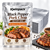 Sachet alimentaire personnalisé thermoscellable pour repas prêts à consommer, emballage souple, conservation des aliments congelés, résistance aux hautes températures
