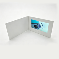 7 pouces Blanc Promotionnel Vidéo Livres Blanc papier Brochure Vidéo LCD Carte De Vœux Vidéo pour La Publicité