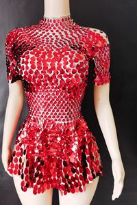 Vestidos Mini Sexys Ajustados con Lentejuelas Redondas para Mujer, a la Moda - Product Image 5