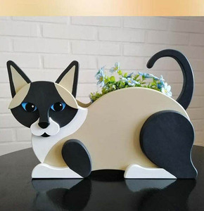 Venta caliente Animal Jardín Decoración Macetas al aire libre Acrílico <span class=keywords><strong>Soporte</strong></span> de flores con forma de gato - Product Image 6