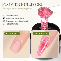 Gel d'extension 13 couleurs, Gel de construction effet fleur 15g, Gel de construction pour ongles 30g