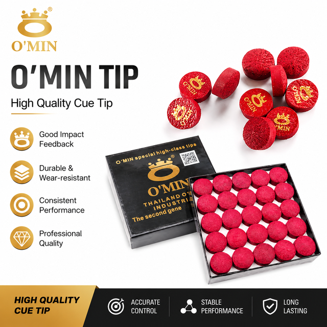 Wholesale O'min Original 10.5mm Single Layer Snooker Cue Tips for Black 8 Pool Cue Billiard Accessory