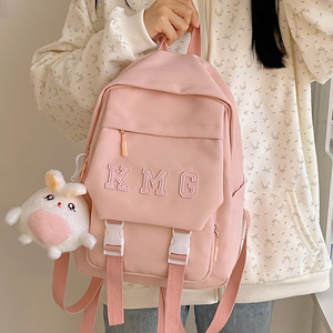 <b>Backpack</b> For Girls 15 Inches Letter Design <b>School</b> Education Large Capacity Soft Handle Interior Zipper Pocket - Product Image 3