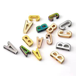 Jinming Hardware Silver <b>Letter</b> Char A-Z Flat Leather Bracelet Sliding Wristband - Product Image 2