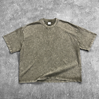 Kaos Unisex Vintage Acid Wash Baggy T-Shirt Pria Katun Oversize Lengan Pendek Model Boxy Fit Pakaian Streetwear