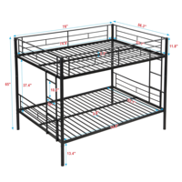 Lit superposé moderne en acier pour deux personnes, structure métallique polyvalente pour la maison, l'hôtel, l'appartement, mobilier de chambre portable