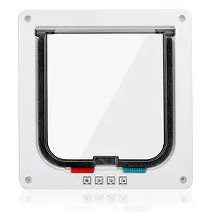 Porte pour animaux de compagnie verrouillable à 4 modes, porte à <span class=keywords><strong>double</strong></span> <span class=keywords><strong>sens</strong></span> pour chat et chien, pour porte en verre ou en bois - Product Image 4