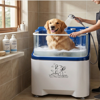 Bañera Compacta Ergonómica de Acrílico Blanco para Preoperatorio, para Gatos y Animales Pequeños, para Peluquería Veterinaria