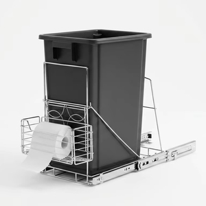 Organisateur de poubelle de cuisine coulissant en métal moderne avec étagère extractible et <span class=keywords><strong>rangement</strong></span> durable - Product Image 1
