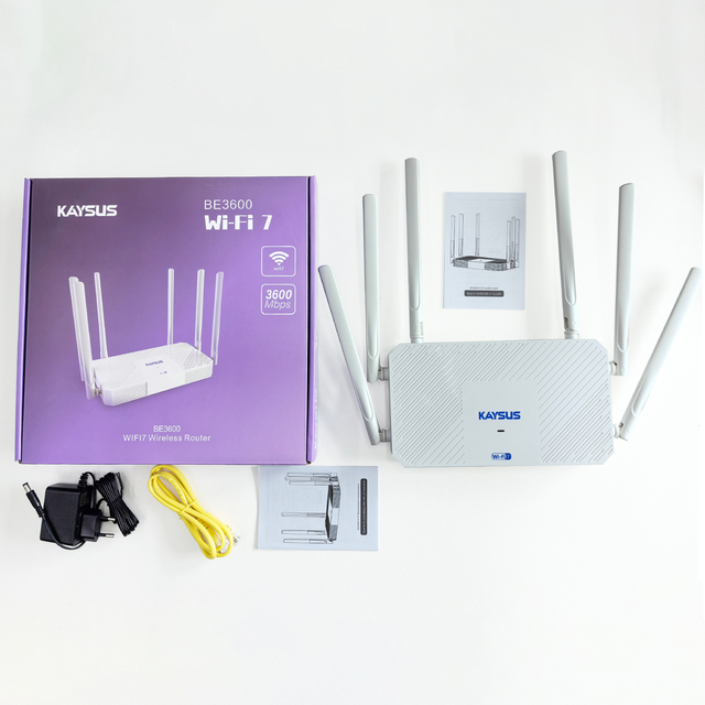 New Stable Performance WiFi 7 BE3600 Dual Band 2.4G/5G Mesh Smart Home Wireless Router with 4 LAN Ports and 6 External Antennas
