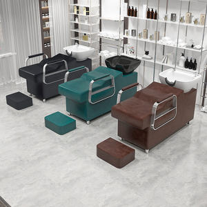 Modernes Design Beauty Salon <span class=keywords><strong>Shampoo</strong></span> Rück spüle inheit Waschbecken Station Kippen Keramik Waschbecken Verstellbarer Sitz Haar Badezimmer Krankenhaus Park - Product Image 6