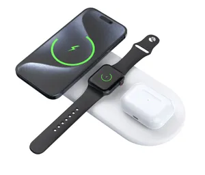 2024 популярный продукт 15 Вт qi 2 Беспроводная зарядка Магнитная 3 в 1 Беспроводное зарядное устройство для iPhone для iWatch для AirPods