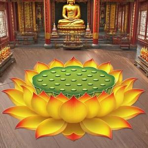 Alfombra de meditación de terciopelo cristalino con forma de loto, antideslizante, para la adoración de Buda, absorbente de agua. - Product Image 1