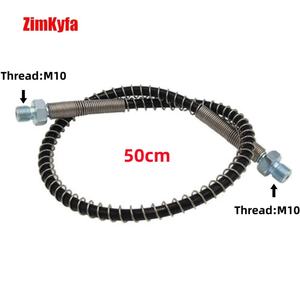 Zimakyfa QHG-M10 Manguera de Acero Inoxidable de Alta Presión de 50cm con Rosca M10*1 para Recarga de Aire PCP, Envuelta en Nailon, 40Mpa - Product Image 1