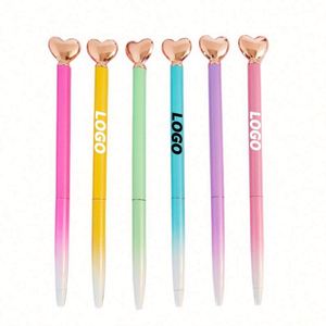 Bolígrafo Retráctil con Logotipo Personalizado - Metal Delgado, Colores Vivos, Forma de Corazón, Regalo para Oficina y Bodas, Cumpleaños - Product Image 1