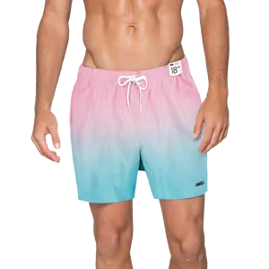 กางเกงว่ายน้ำขาสั้นของผู้ชายสีทึบกางเกงว่ายน้ำแห้งเร็วเป็นมิตรต่อสิ่งแวดล้อมสำหรับฤดูร้อน