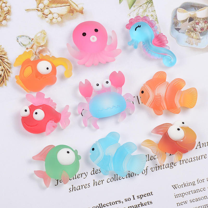 Resin Ocean Animal Fish Flat Back Resin Charms Cabochon