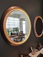 Meuble-lavabo de salle de bain d'hôtel de luxe haut de gamme avec lavabo, coiffeuse murale étanche à LED pour la maison, avec miroir.