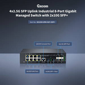 L2 quản lý Gigabit nhanh Din Rail 8 cổng công nghiệp Ethernet mạng switch + 2x10G SFP + 4x2.5G SFP - Product Image 2