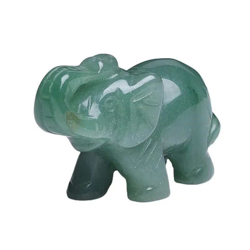 ديي حار بيع الفيل الطبيعي الأخضر أفنتورين نحت تذكارية الفيل الحيوان الحلي اليشم الأخضر الفيل