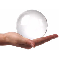 Sphère en cristal acrylique transparent de 100mm avec support en bois Boule de cristal de guérison pour la méditation, décoration de la maison Différentes tailles