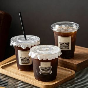 Gobelets jetables transparents en PET avec couvercles, calibre 98, 12/14/16/18/20/24 oz, personnalisables avec logo, pour café glacé, latte et jus - Product Image 1