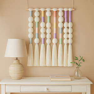 ผ้าแขวนผนังทอมือจากผ้าฝ้ายธรรมชาติ สไตล์ชายฝั่ง สำหรับห้องเด็ก ห้องตรวจโรคเด็ก ตกแต่งเทศกาลวันเด็ก ห้องแพทย์ - Product Image 2