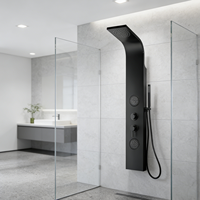 Panneau mural de douche noir mat de qualité fiable pour salle de bain, vente en gros