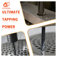 Mesin Pelapis PVD HYGOAL HSSE, Tap Spiral Berujung Runcing DIN371, Tap Ulir Metrik untuk Baja Tahan Karat, Penggunaan CNC Tapping