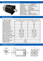 Moteur servo industriel basse tension 72V 1000W, bride 80mm NEMA 34, encodeur absolu DC 17 bits intégré, 3000 tr/min, IP54, AGV