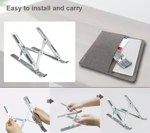 Xyx suporte portátil dobrável para laptop, suporte dobrável de liga de alumínio para macbook, ergonômico, ajustável, para laptop