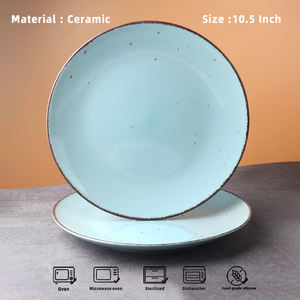 Fournisseur de vaisselle pour hôtels et restaurants, assiettes en céramique émaillée colorées, assiettes en céramique bleues pour hôtels, assiettes pour la restauration - Product Image 2