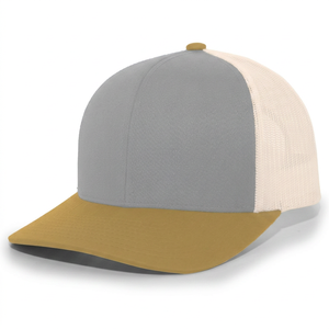 หมวกแก๊ปทรง Trucker 6 แผง สีทูโทน ตาข่ายด้านหลัง ปรับขนาดได้ ปีกแบน ปักโลโก้ได้  แบบ Unisex สำหรับใส่ลำลองกลางแจ้ง - Product Image 1