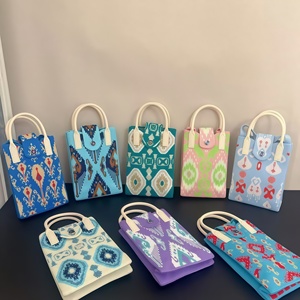 Bolso de Hombro para Teléfono Móvil MNQ de la Serie Edeles, Nuevo, Multicolor, de Algodón, Cuadrado, con Serigrafía Clásica, para Uso Diario - Product Image 2