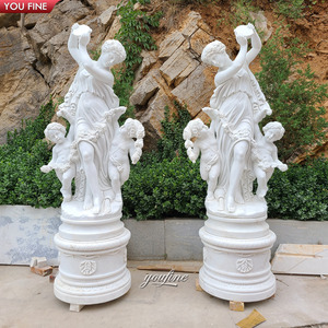 Statua <span class=keywords><strong>Scultura</strong></span> da Giardino in Pietra Naturale Scolpita a Mano di Donna <span class=keywords><strong>Greca</strong></span> Nuda Danzante - Product Image 4