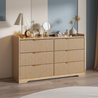 Commode double moderne à 6 tiroirs anti-basculement, large coffre de rangement en bois, meuble de chambre, organisateur de vêtements pour enfants et de chambre d'enfant