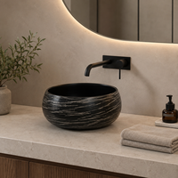 Lavabo en céramique moderne de 22 L, design traditionnel, certifié CE, avec égouttoir, idéal pour villa