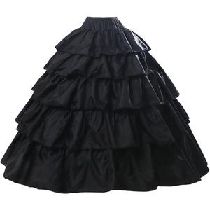 Abito da sposa Vintage <span class=keywords><strong>sottogonna</strong></span> sottoveste con volant Rockabilly a-line lungo nero bianco rosso 5 strati 4 cerchi - Product Image 1
