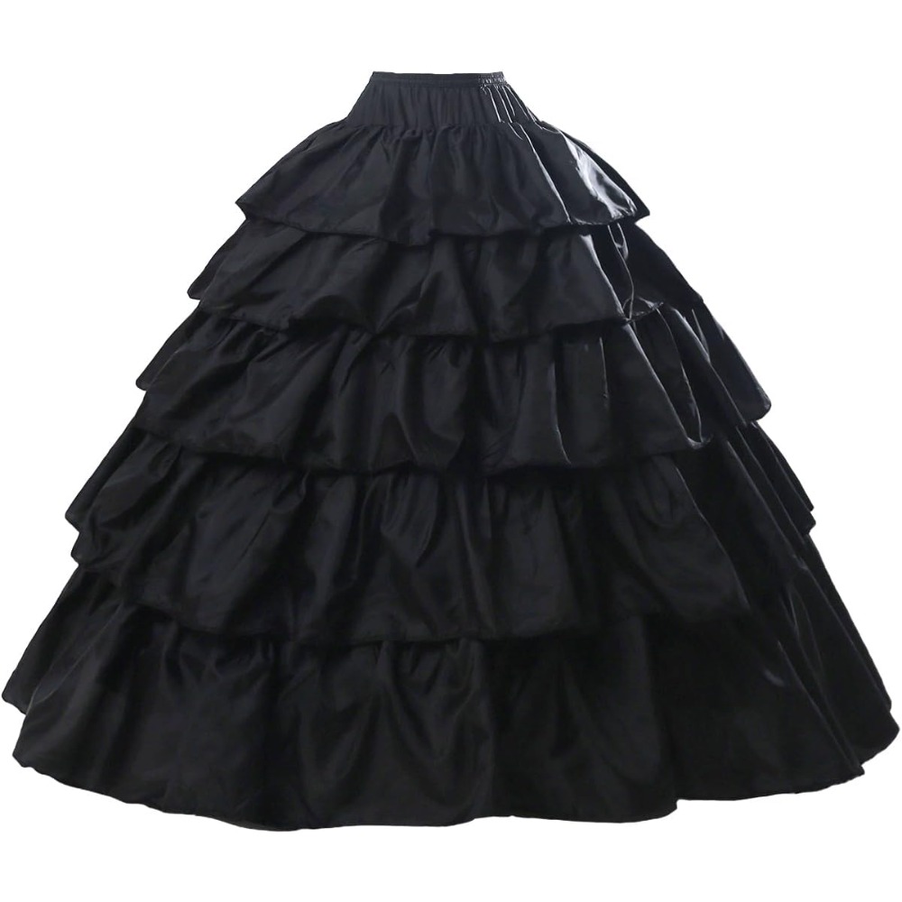 chinese dress ladies Dark in Love - Gothic Moonlit Rose Layered Maxi Petticoat - Skirt - Black - Onesize main image 0
