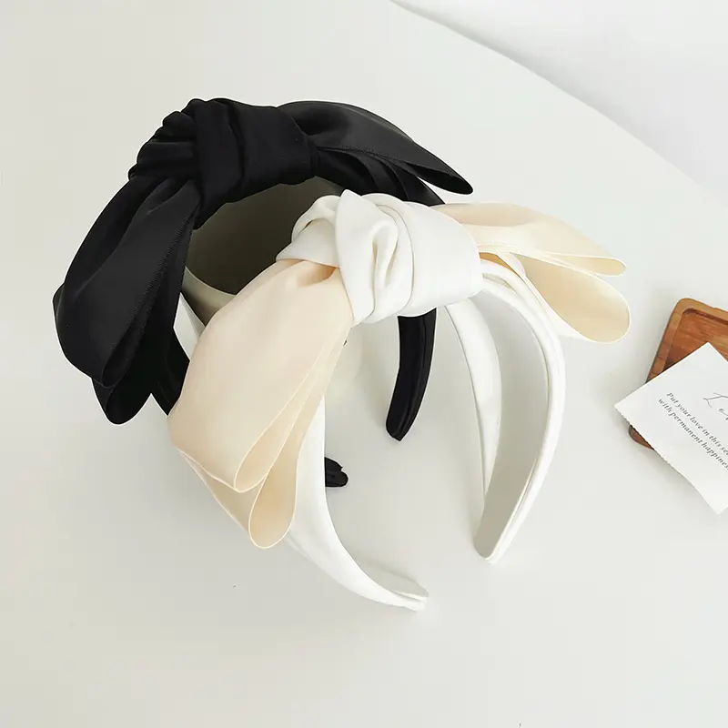 Winter Women Hairband Headwrap Hair Accessories Butterfly Bow Knot Black White Headband