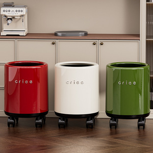 Crieo Waste <b>Bin</b> Cylindrical Large Capacity Wheeled Indoor Use - Product Image 1