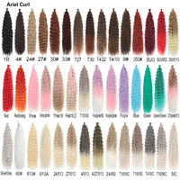 Ariel Curl dans les extensions de cheveux tressées synthétiques 22 pouces, extensions de cheveux ondulés synthétiques