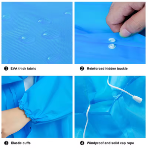 Dùng Một Lần EVA Dành Cho Người Lớn Áo Mưa Với Đàn Hồi Cuff Trọng Lượng Nhẹ Nhựa Duy Nhất Người Poncho Không Thấm Nước Áo Mưa - Product Image 2