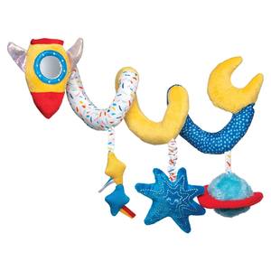 Cordon élastique en spirale sur le thème de l'espace suspendu étoiles en peluche ronde terre et lune pendentif bébé-jouet puzzle sûr jouet fusée jouet pour enfants - Product Image 2