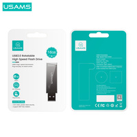USAMS pendrive USB 3.0 PC, Flash Drive kecepatan tinggi 16GB 32GB 64GB 128GB 256GB berputar logam